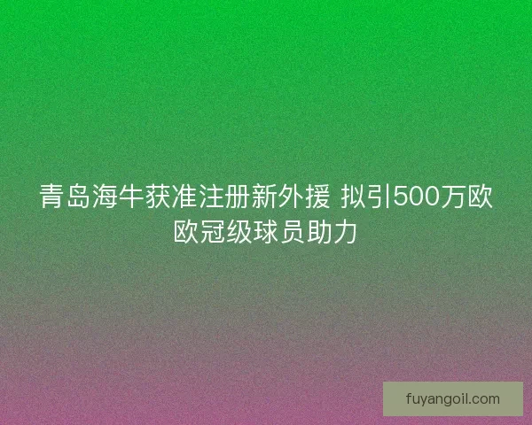 青岛海牛获准注册新外援 拟引500万欧欧冠级球员助力