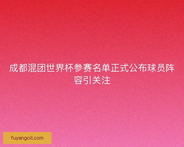 成都混团世界杯参赛名单正式公布球员阵容引关注
